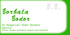 borbala bodor business card